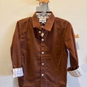 Kids' Classic Brown Button-Down Shirt